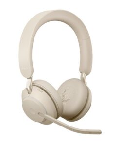 Jabra Evolve2 65 MS Stereo Office Headset With Link 380 USB-A Wireless Adapter (Beige) - Image 1