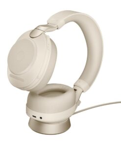 Jabra Evolve2 85 UC Stereo ANC Headset With Link 380 USB-C Wireless Adapter And Charging Stand (Beige)
