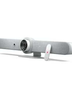 Logitech Rally Bar All-In-One 4K Ultra HD Video Bar With Built-In Microphone & Speakerphone For Midsize Rooms (White)